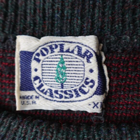 Vintage Poplar Classics Sweater Men's XL Multicolor Knit 100% Acrylic Made USA - Picture 3 of 10